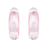 Resin Pink Candy Hoop Earrings