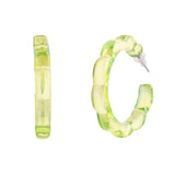 Resin Green Glow Hoop Earrings