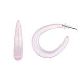 Resin Pink Chic Hoop Earrings