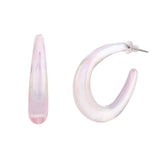 Resin Pink Chic Hoop Earrings