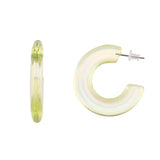 Resin Green Gradient Hoop Earrings