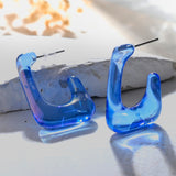 Resin Blue Bliss Hoop Earrings