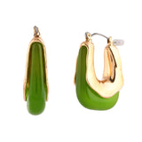 Resin Green Earthly Hoop Earrings