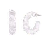 Resin Soft Crystal Twisted Hoop Earrings