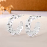 Resin Soft Crystal Twisted Hoop Earrings