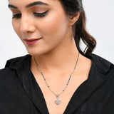 Sparkling Elegance Silver Plated Cz Mangalsutra