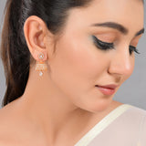 Sparkling Elegance White Cz Jhumka Drop Earrings