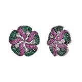 Sparkling Elegance Clover Charisma American Diamond Stud Earrings