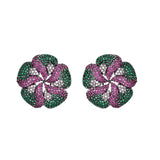 Sparkling Elegance Clover Charisma American Diamond Stud Earrings