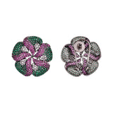 Sparkling Elegance Clover Charisma American Diamond Stud Earrings