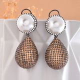 Sparkling Elegance Celestial Charms American Diamond Teardrop Dangler Earrings