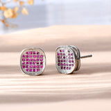 Sparkling Elegance Timeless Glamour American Diamond Square Studs Earrings