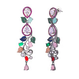 Sparkling Elegance Dazzling Multicolor American Diamond Earrings