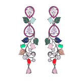 Sparkling Elegance Dazzling Multicolor American Diamond Earrings