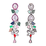 Sparkling Elegance Dazzling Multicolor American Diamond Earrings