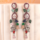 Sparkling Elegance Dazzling Multicolor American Diamond Earrings