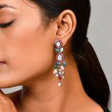 Sparkling Elegance Dazzling Multicolor American Diamond Earrings