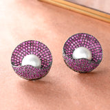 Sparkling Elegance Dark Romance American Diamond Stud Earrings