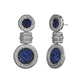 Sparkling Elegance Midnight Blue American Diamond Earrings