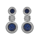 Sparkling Elegance Midnight Blue American Diamond Earrings