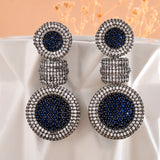 Sparkling Elegance Midnight Blue American Diamond Earrings