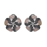 Sparkling Elegance Floral Finesse American Diamond Stud Earrings