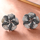 Sparkling Elegance Floral Finesse American Diamond Stud Earrings