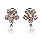 Sparkling Elegance Radiant Floral American Diamond Drop Earrings