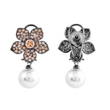 Sparkling Elegance Radiant Floral American Diamond Drop Earrings