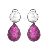 Sparkling Elegance Celestial Charms American Diamond Purple Dangler Earrings