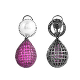 Sparkling Elegance Celestial Charms American Diamond Purple Dangler Earrings