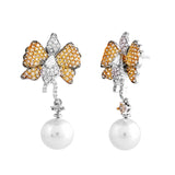 Sparkling Elegance Butterfly Dreams American Diamond Drop Earrings