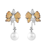 Sparkling Elegance Butterfly Dreams American Diamond Drop Earrings