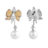 Sparkling Elegance Butterfly Dreams American Diamond Drop Earrings