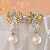 Sparkling Elegance Butterfly Dreams American Diamond Drop Earrings