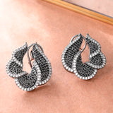 Sparkling Elegance Timeless Curves American Diamond Stud Earrings