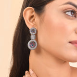 Sparkling Elegance Midnight Radiance American Diamond Earrings