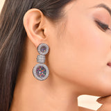 Sparkling Elegance Midnight Radiance American Diamond Earrings