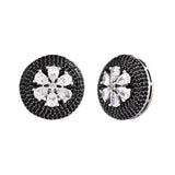 Sparkling Elegance Floral Beauty American Diamond Stud Earrings