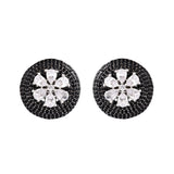 Sparkling Elegance Floral Beauty American Diamond Stud Earrings