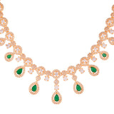 Sparkling Elegance Elegant American Diamond Green Necklace Set