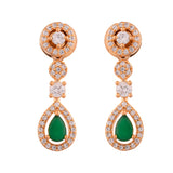 Sparkling Elegance Elegant American Diamond Green Necklace Set