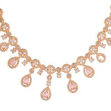 Sparkling Elegance Elegant American Diamond Pink Necklace Set