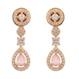 Sparkling Elegance Elegant American Diamond Pink Necklace Set