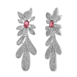 Sparkling Elegance Luminous Silver American Diamond  Earrings