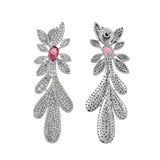 Sparkling Elegance Luminous Silver American Diamond  Earrings