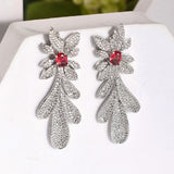 Sparkling Elegance Luminous Silver American Diamond  Earrings