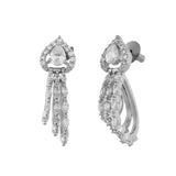 Sparkling Elegance Teardrop Silver American Diamonds Earrings