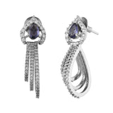 Sparkling Elegance Stunning American Diamond Brass Drop Earrings