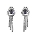 Sparkling Elegance Stunning American Diamond Brass Drop Earrings